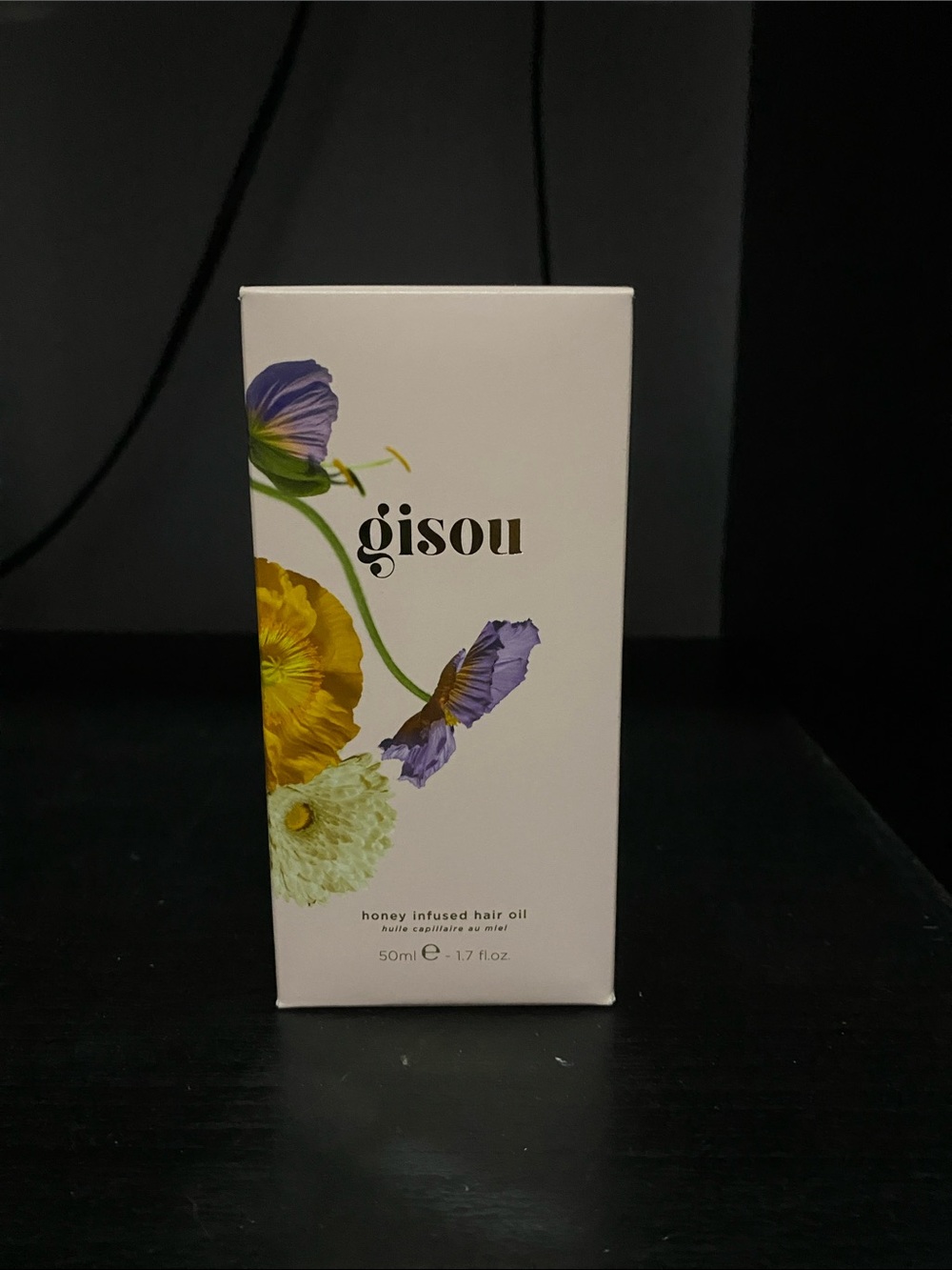 Gisou Honey Infused Hair Oil - White Box with Floral Design